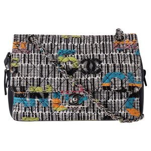 Chanel No5 & 'CC' Logo Fantasy Tweed Leather Bag